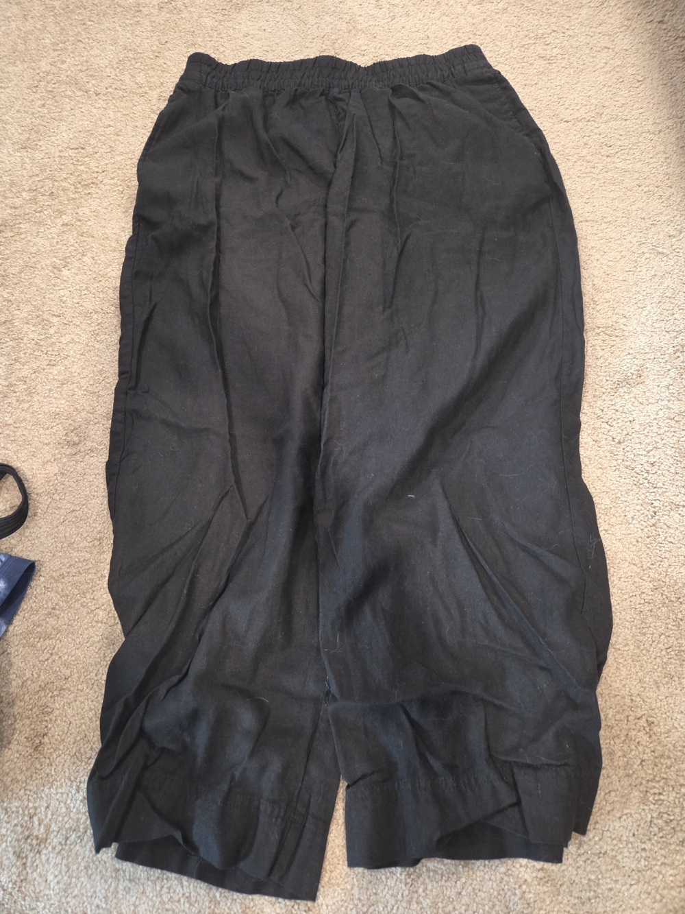Old Navy Black Wide-Leg Linen Blend Pants